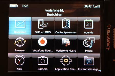 Blackberry Storm menu Blackberry Storm menu