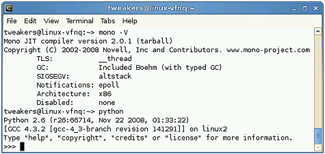 OpenSuse 11.1 - Mono & Python