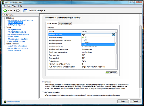 Ambient Occlusion in Nvidia Control Panel