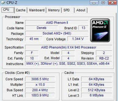 AMD Phenom II X4 940 cpu-z AMD Phenom II X4 940 cpu-z