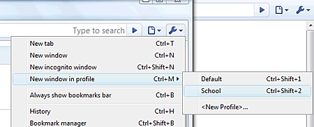 Google Chrome 2.0.156.1 alpha - profiles (crop)