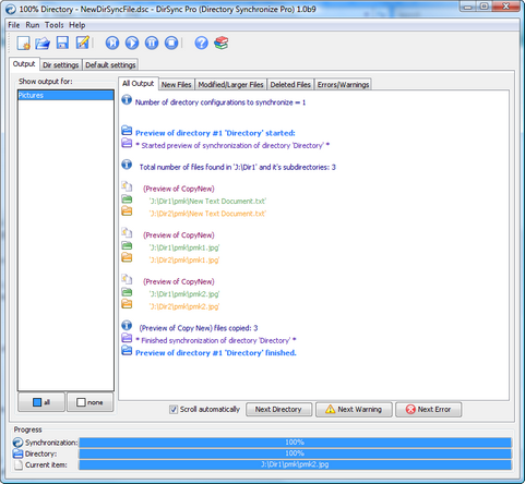 DirSync Pro screenshot (481 pix)