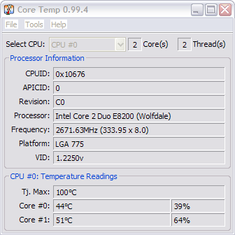 CoreTemp 0.99.4 screenshot