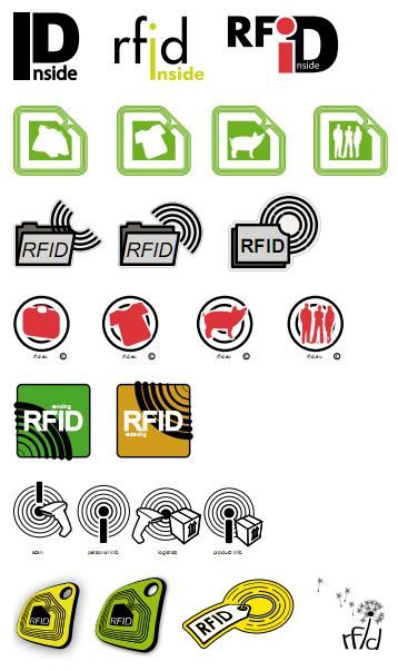 Ontwerpvoorbeelden van logo's voor rfid-producten