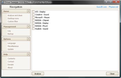 Driver Sweeper 2.0.0 bèta 2 screenshot (481 pix)