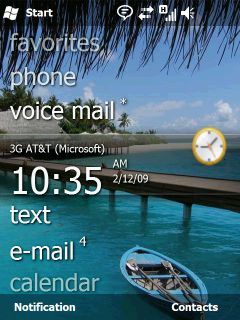 Windows Mobile 6.5 homescreen