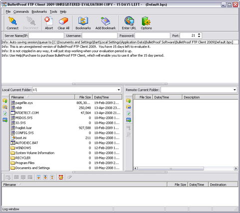 BulletProof FTP screenshot (481 pix)