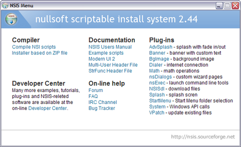 Nullsoft Scriptable Install System 2.44 screenshot (481 pix) Nullsoft Scriptable Install System 2.44 screenshot (481 pix)