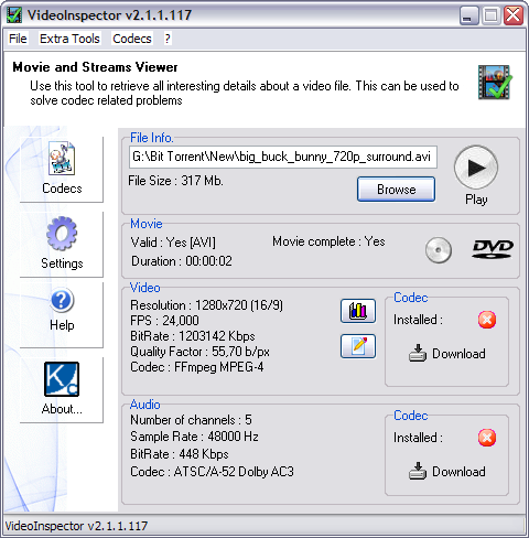 VideoInspector 2.1.1.117 screenshot VideoInspector 2.1.1.117 screenshot