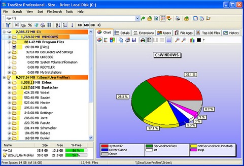 TreeSize Professional screenshot (481 pix) TreeSize Professional screenshot (481 pix)