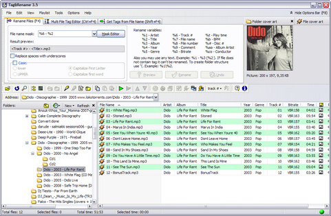 Tag&Rename 3.5 screenshot (481 pix) Tag&Rename 3.5 screenshot (481 pix)