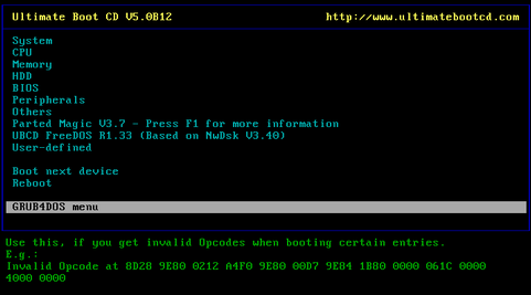 Ultimate Boot CD 5.0 bèta 12