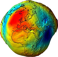 'Geoide': model van zwaartekrachtverschillen van de aarde