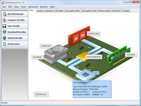 PassMark PerformanceTest 7.0 screenshot (481 pix) PassMark PerformanceTest 7.0 screenshot (481 pix)