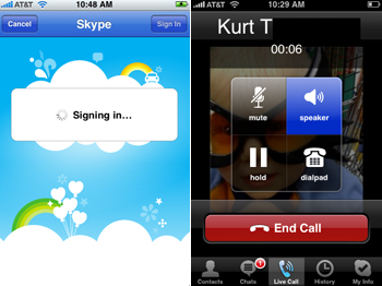 Skype op iPhone