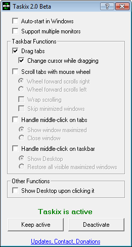 Taskix 2.0 bèta screenshot