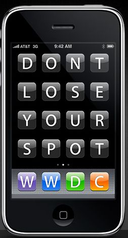 Apple iPhone: don't lose your spot
