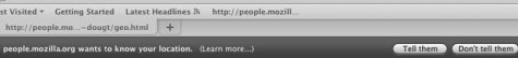 Geolocatie in Firefox