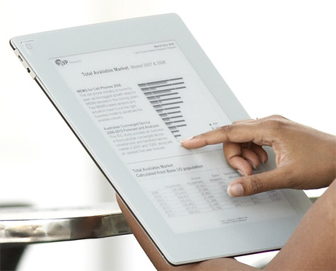 Plastic Logic e-reader A4-formaat
