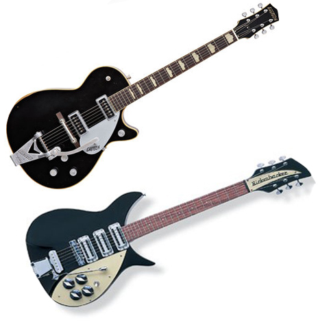 Gretsch Duo Jet en Rickenbacker 325 Gretsch Duo Jet en Rickenbacker 325