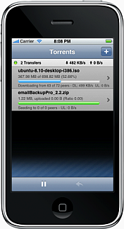 Drivetrain-torrentapplicatie voor de iPhone