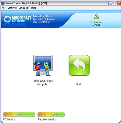 PowerTools Lite 1.9.0.575 screenshot (481 pix)