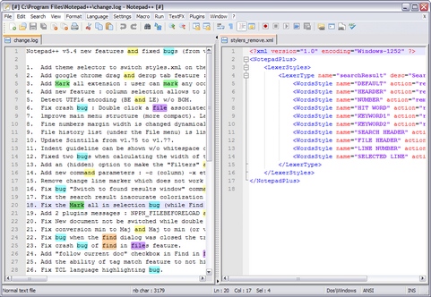 Notepad++ screenshot