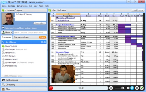 Screen Sharing in Skype for Windows 4.1 screenshot (481 pix)