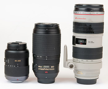 Lenzen klein middel groot (45-200mm G1 links) Lenzen klein middel groot (45-200mm G1 links)