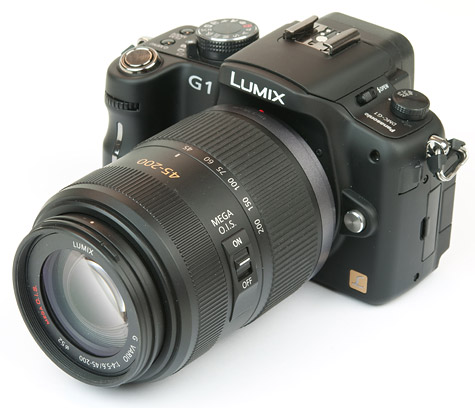 Panasonic Lumix G1 schuinvoor Panasonic Lumix G1 schuinvoor