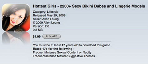 'Hottest Girls'-app in App Store