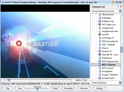 ChrisTV Online 4.00 screenshot (481 pix)