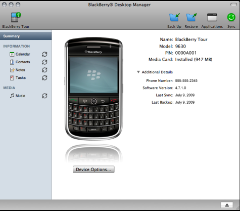 Blackberry Desktop Manager voor Mac
