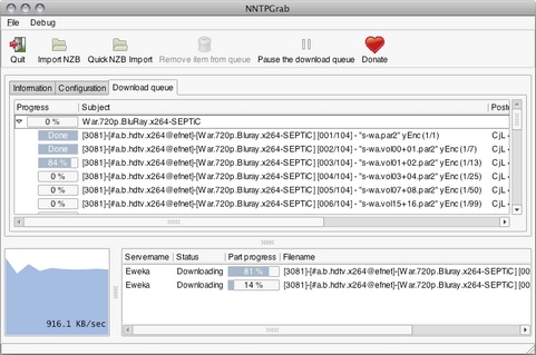 NNTPGrab onder Mac OS X screenshot (481 pix)