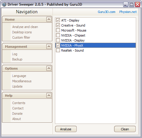 Driver Sweeper 2.0.5 screenshot