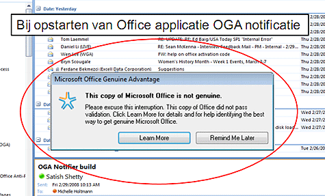 Office Genuine Advantage (bron: Microsoft)