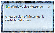 Windows Live Messenger popup