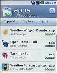 Android Market in Donut