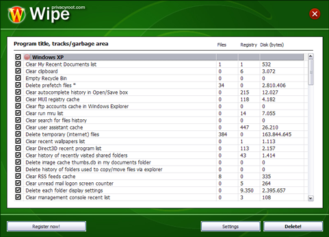Wipe screenshot (481 pix)