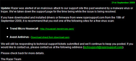 Melding Razer-virussen