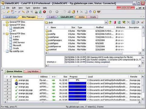 CuteFTP screenshot (481 pix)