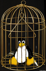 Tux in Gouden Kooi