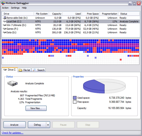 Defraggler 1.15.163 screenshot (481 pix)