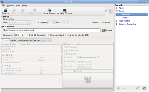 Handbrake 0.9.3 screenshot