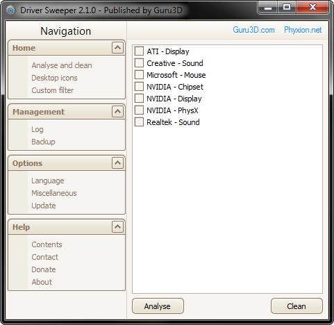 Driver Sweeper 2.1.0 screenshot