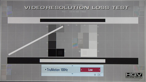 LG SL9000 HQV video resolution loss test
