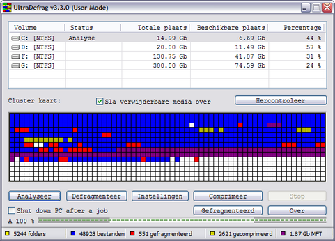 UltraDefrag 3.3.0 screenshot (481 pix)