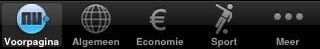 Navigatie in iPhone-app Nu.nl Navigatie in iPhone-app Nu.nl