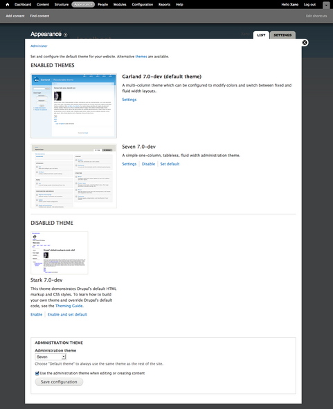 Drupal 7.0 screenshot