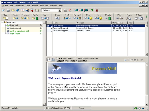 Pegasus Mail screenshot